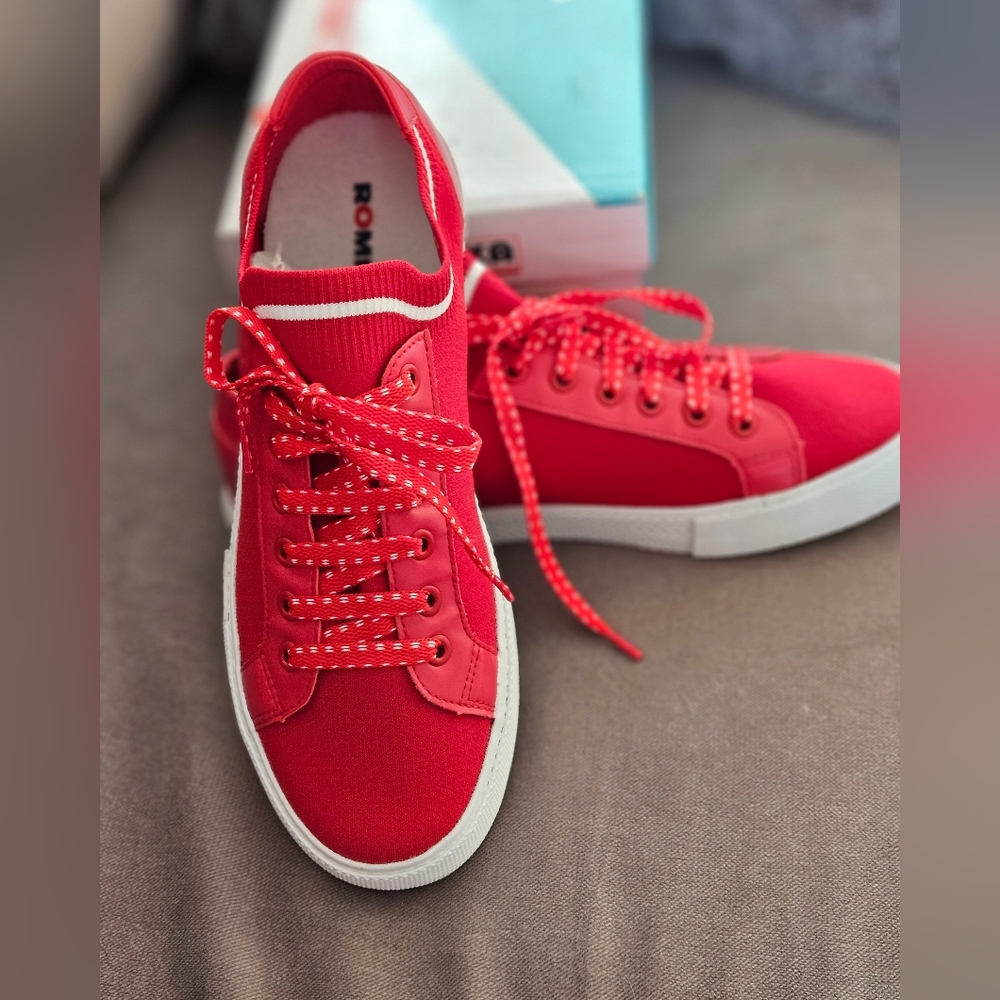 NIB Romika Red Sneakers, Red, Swan size 8.5 - 9
